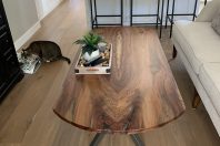 Sycamore Bookmatch Coffee Table with Custom Legs